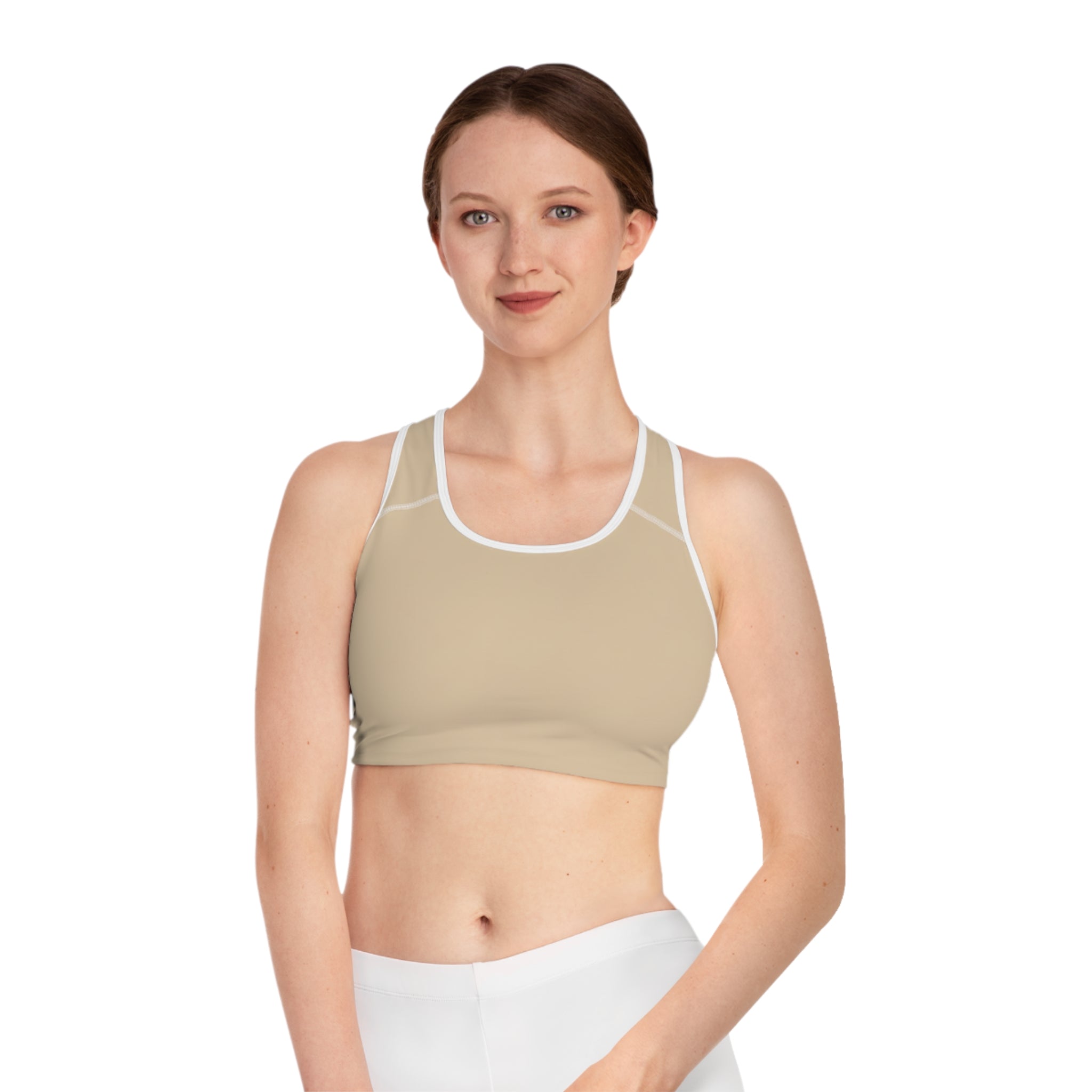 Women's Almond Seamless Sports Bra